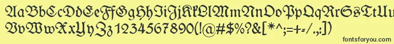 Wieynkfraktur Font – Black Fonts on Yellow Background