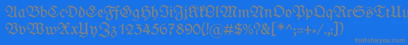 Wieynkfraktur-Schriftart – Graue Schriften auf blauem Hintergrund