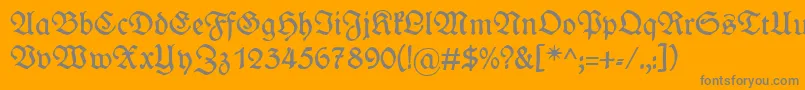 Wieynkfraktur-Schriftart – Graue Schriften auf orangefarbenem Hintergrund