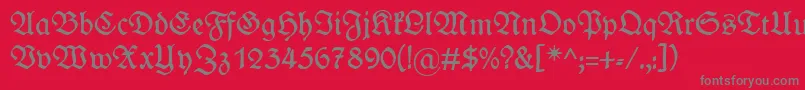 フォントWieynkfraktur – 赤い背景に灰色の文字