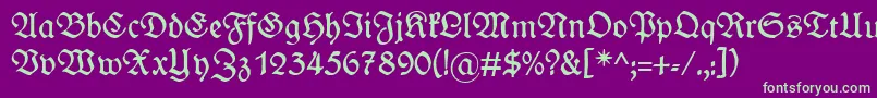 Wieynkfraktur Font – Green Fonts on Purple Background