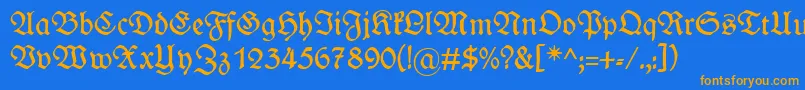 Wieynkfraktur Font – Orange Fonts on Blue Background