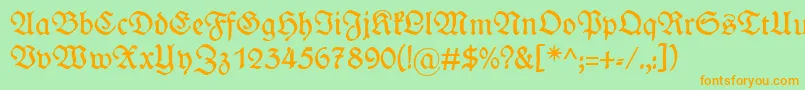 Wieynkfraktur Font – Orange Fonts on Green Background