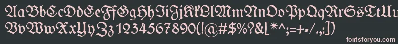 フォントWieynkfraktur – 黒い背景にピンクのフォント