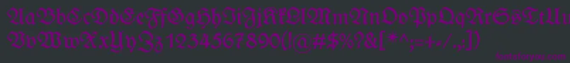 フォントWieynkfraktur – 黒い背景に紫のフォント