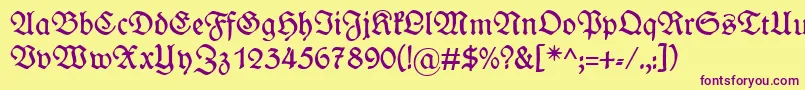 Wieynkfraktur Font – Purple Fonts on Yellow Background