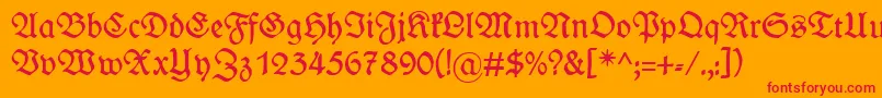 Wieynkfraktur Font – Red Fonts on Orange Background