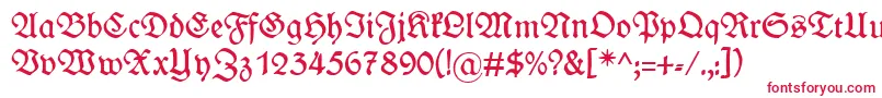 フォントWieynkfraktur – 赤い文字