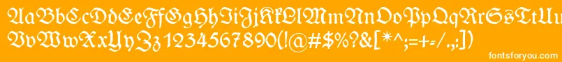 Wieynkfraktur-Schriftart – Weiße Schriften auf orangefarbenem Hintergrund