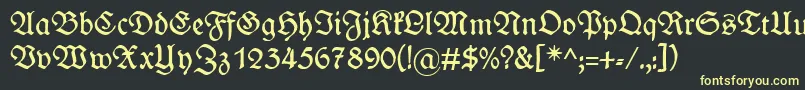 Wieynkfraktur Font – Yellow Fonts on Black Background