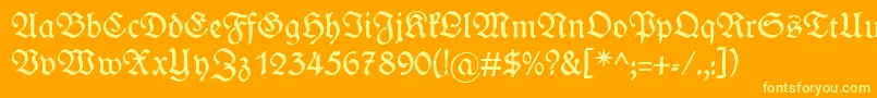 フォントWieynkfraktur – オレンジの背景に黄色の文字