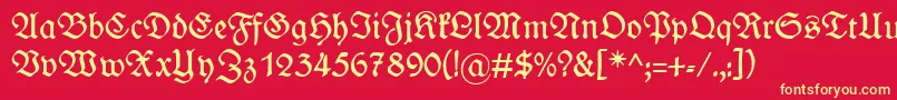 Wieynkfraktur Font – Yellow Fonts on Red Background