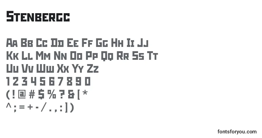 Police Stenbergc - Alphabet, Chiffres, Caractères Spéciaux