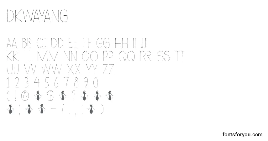 A fonte DkWayang – alfabeto, números, caracteres especiais