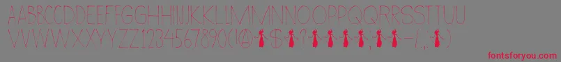 フォントDkWayang – 赤い文字の灰色の背景