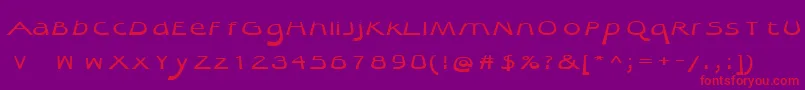 QuibelBoldItalic Font – Red Fonts on Purple Background