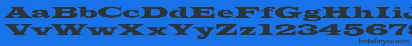 フォントLatinWideextNormal – 黒い文字の青い背景