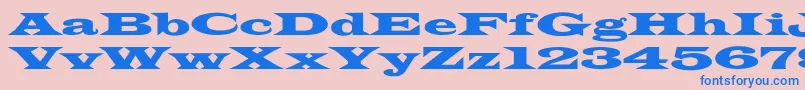 Czcionka LatinWideextNormal – niebieskie czcionki na różowym tle