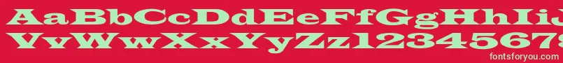 フォントLatinWideextNormal – 赤い背景に緑の文字