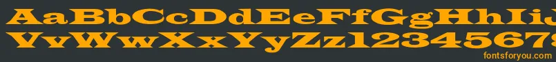 フォントLatinWideextNormal – 黒い背景にオレンジの文字