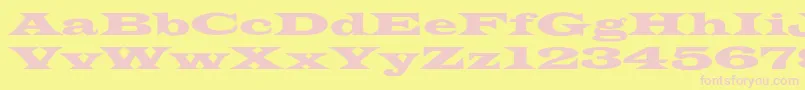 Więcej informacji o czcionce LatinWideextNormal Czcionka LatinWideextNormal – różowe czcionki na żółtym tle