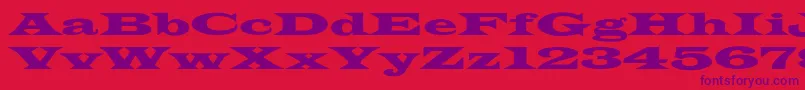 LatinWideextNormal Font – Purple Fonts on Red Background