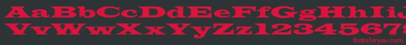 Czcionka LatinWideextNormal – czerwone czcionki na czarnym tle