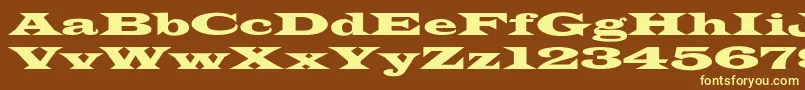 Czcionka LatinWideextNormal – żółte czcionki na brązowym tle