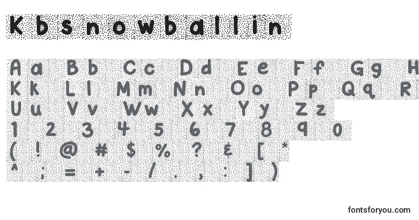 Schriftart Kbsnowballin – Alphabet, Zahlen, spezielle Symbole
