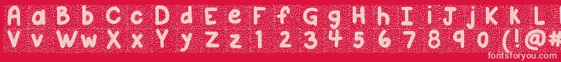 Kbsnowballin-Schriftart – Rosa Schriften auf rotem Hintergrund