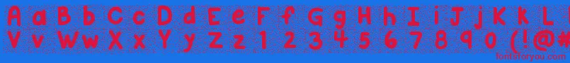 Kbsnowballin Font – Red Fonts on Blue Background