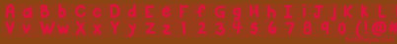 Kbsnowballin Font – Red Fonts on Brown Background