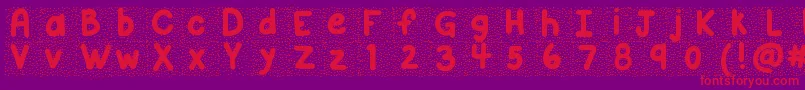 Fonte Kbsnowballin – fontes vermelhas em um fundo violeta