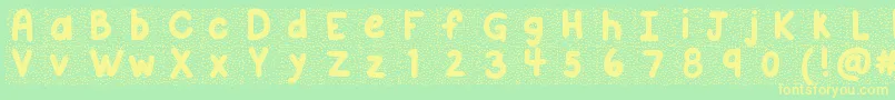 Шрифт Kbsnowballin – жёлтые шрифты на зелёном фоне