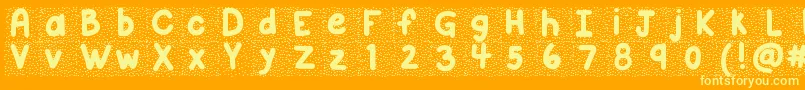 Kbsnowballin-fontti – keltaiset fontit oranssilla taustalla