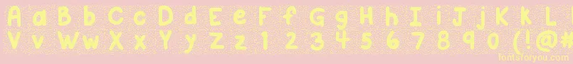 Więcej informacji o czcionce Kbsnowballin Czcionka Kbsnowballin – żółte czcionki na różowym tle