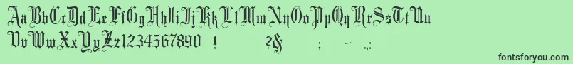 フォントMinster1 – 緑の背景に黒い文字