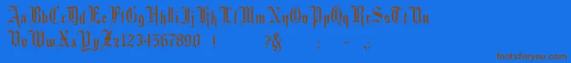 Minster1 Font – Brown Fonts on Blue Background