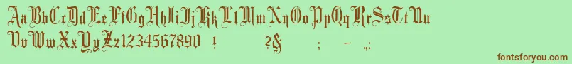 Minster1 Font – Brown Fonts on Green Background