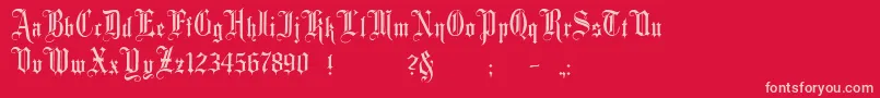 Minster1 Font – Pink Fonts on Red Background