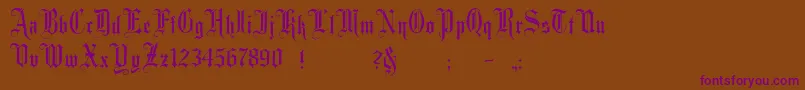 Minster1 Font – Purple Fonts on Brown Background