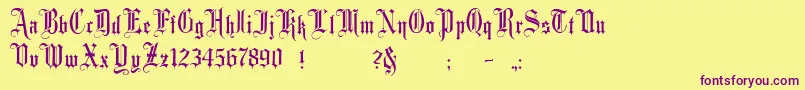 Minster1 Font – Purple Fonts on Yellow Background