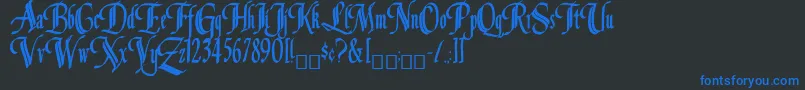Louvaine Font – Blue Fonts on Black Background