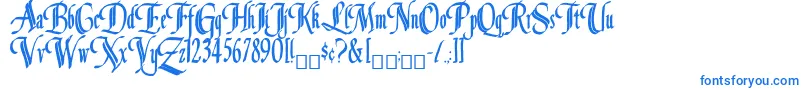 Louvaine-Schriftart – Blaue Schriften