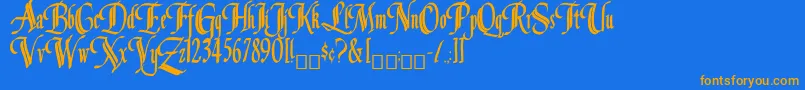 Louvaine Font – Orange Fonts on Blue Background