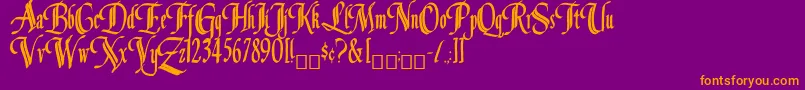 Louvaine Font – Orange Fonts on Purple Background