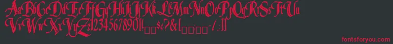Louvaine Font – Red Fonts on Black Background