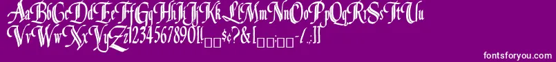 Louvaine Font – White Fonts on Purple Background