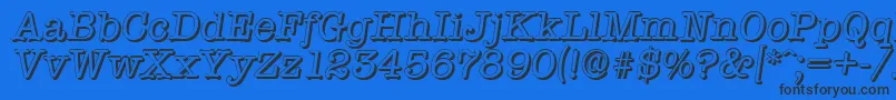 TypewritershadowItalic Font – Black Fonts on Blue Background