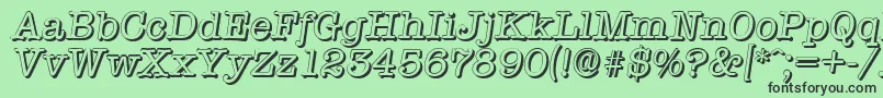 TypewritershadowItalic Font – Black Fonts on Green Background